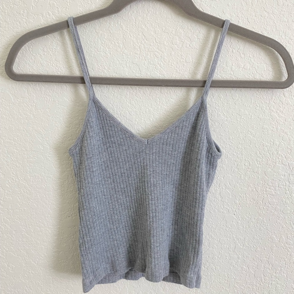GREY BRANDY MELVILLE TANK WITH WHITE TANK